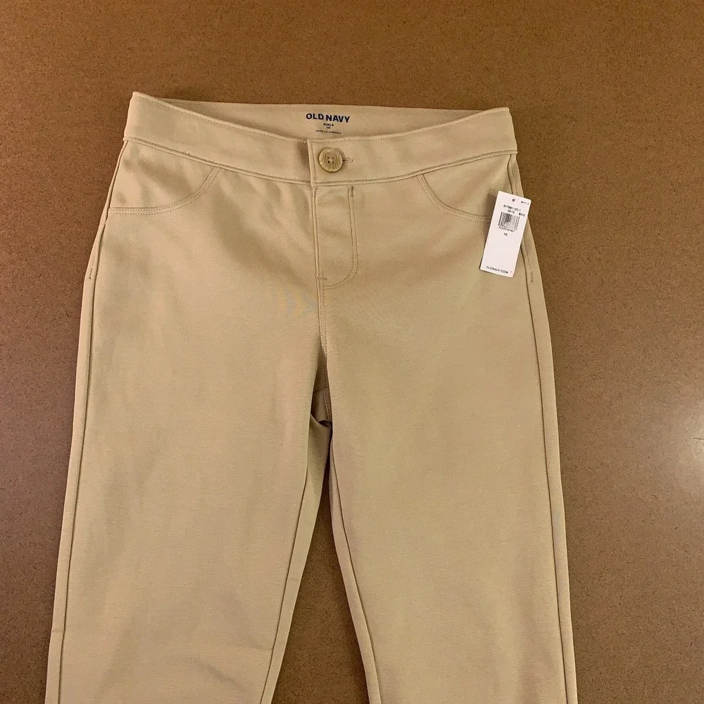 Old Navy Girls Size 10 Khaki School Uniform Ponte-Knit Jeggings NWT